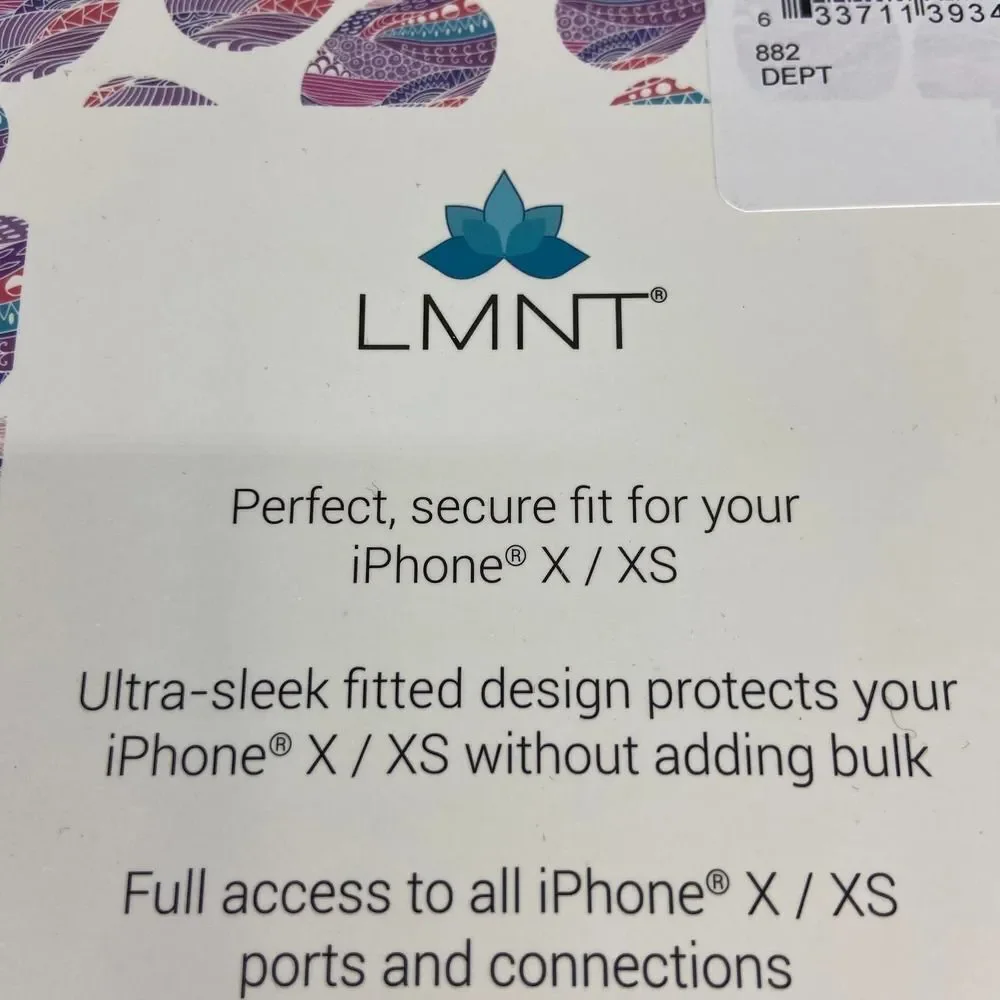 LMNT Geometric abstract printed clear iphone X XS phone case NWT